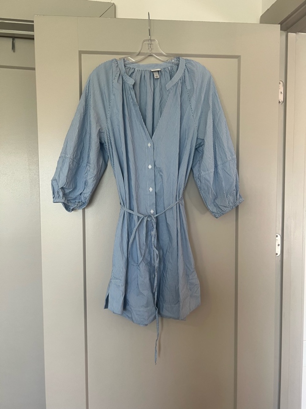 Target Light Blue Striped Button-Front Dress